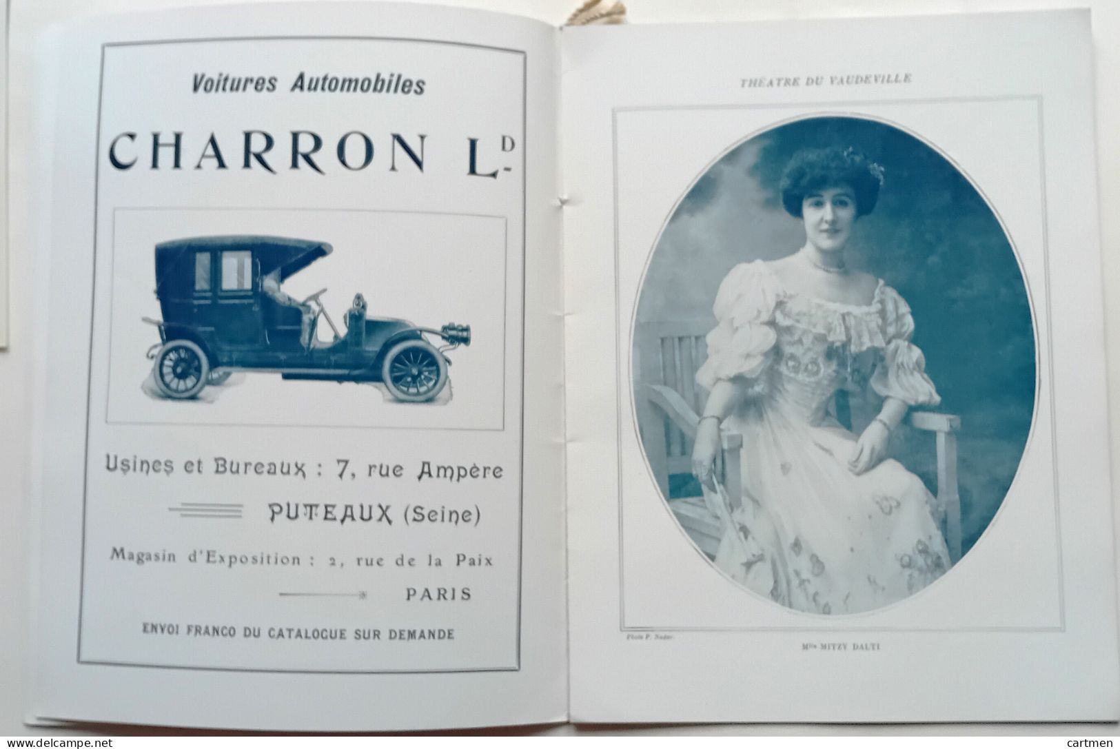 CIRQUE SPECTACLE MUCHA THEATRE DE VAUDEVILLE PROGRAMME 1911 MODE AUTOMOBILE - Programmi