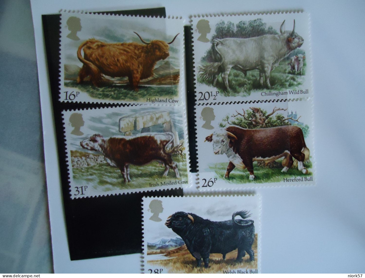 UNITED KINGDOM  MNH  STAMPS  5  ANIMALS  COWS  COW - Kühe