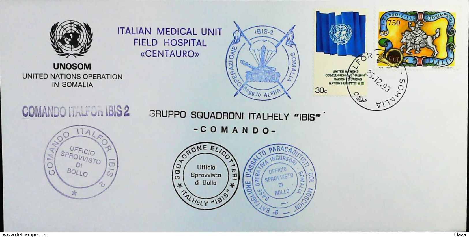 Italy - Military - Army Post Office In Somalia - ONU - ITALFOR - IBIS - Paracadutisti - S6641 - 1991-00: Storia Postale