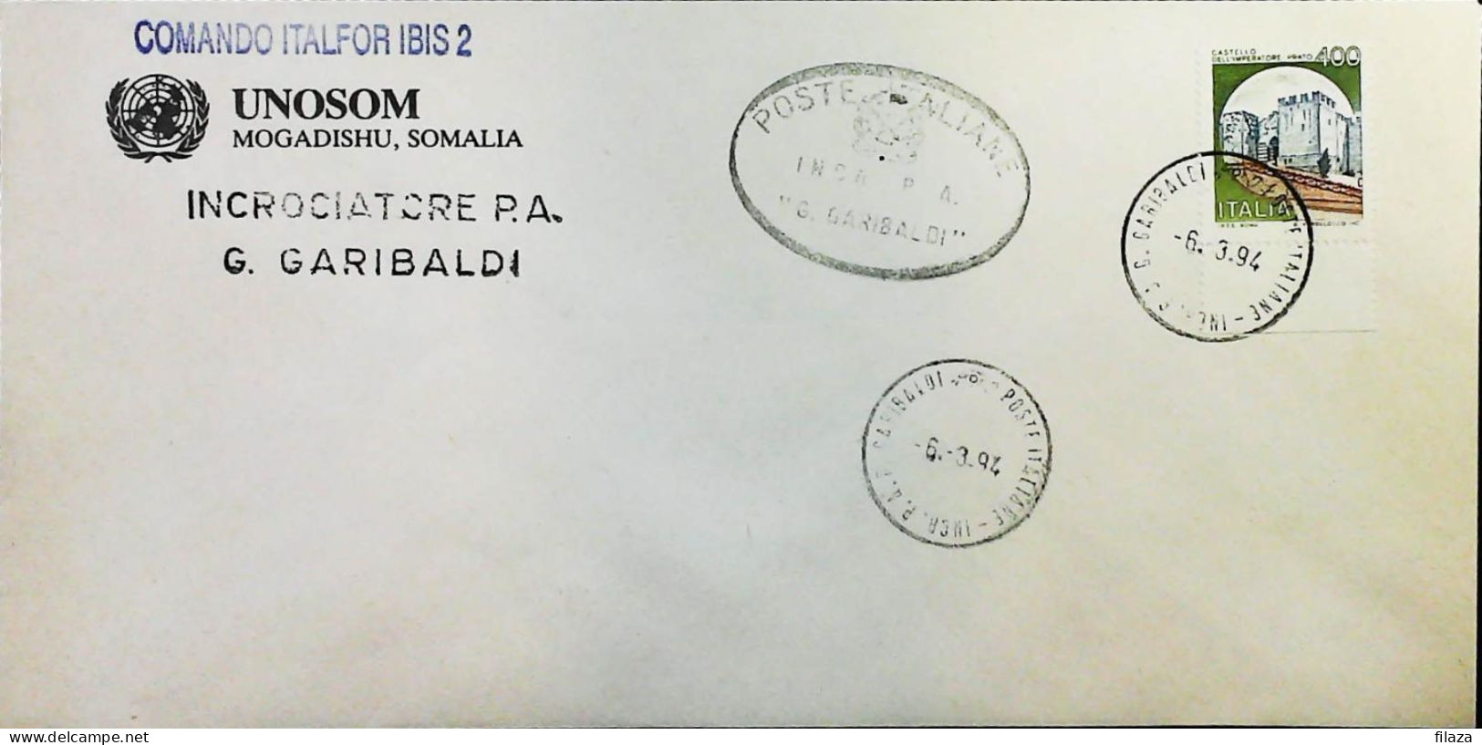 Italy - Military - Army Post Office In Somalia - ONU - ITALFOR - IBIS - Incrociatore Garibaldi  - S6668 - 1991-00: Marcophilia