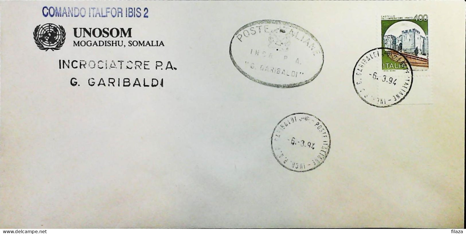 Italy - Military - Army Post Office In Somalia - ONU - ITALFOR - IBIS - Incrociatore Garibaldi  - S6668 - 1991-00: Poststempel