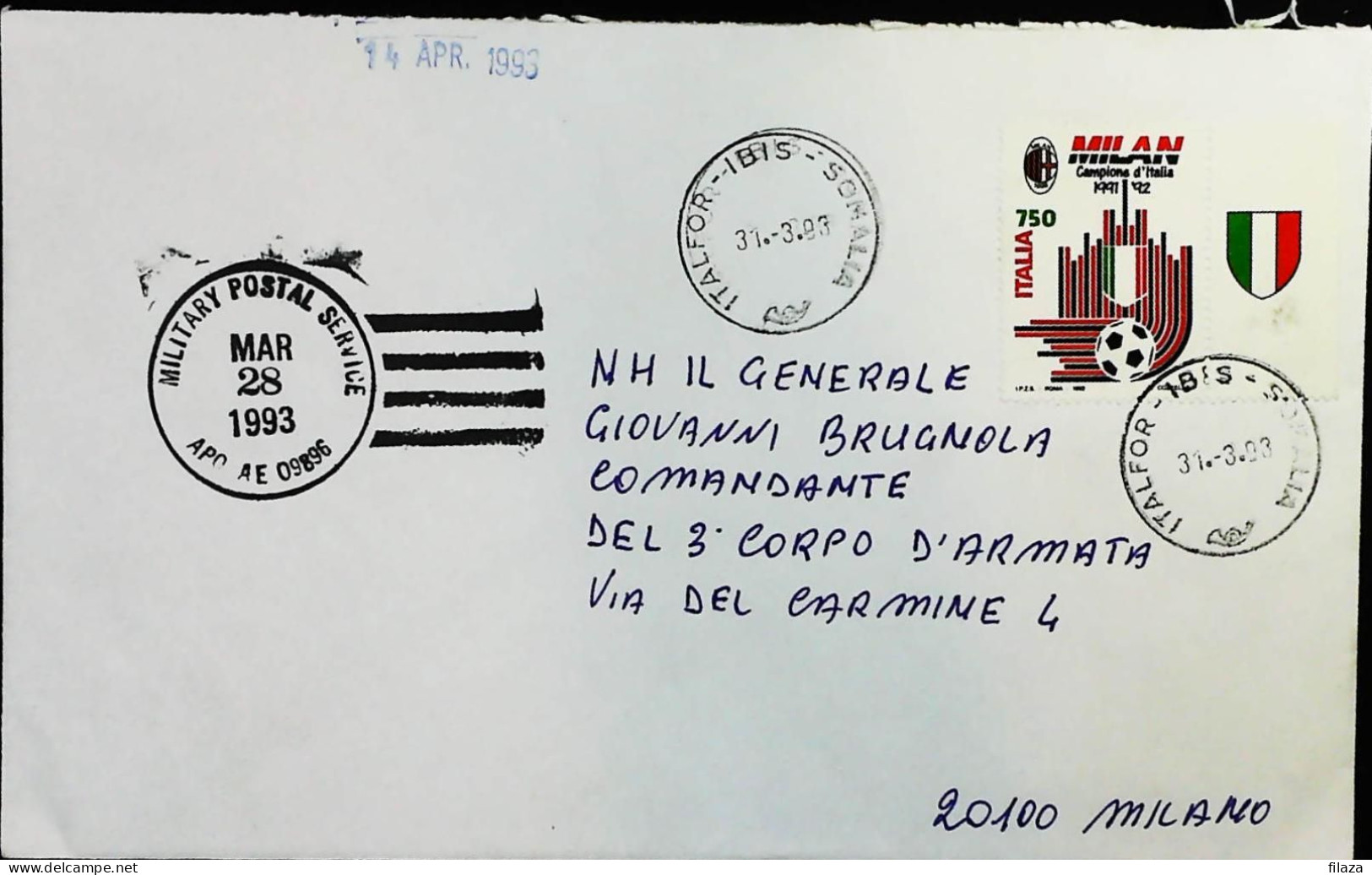 Italy - Military - Army Post Office In Somalia - ONU - ITALFOR - IBIS - S6592 - 1991-00: Marcophilia