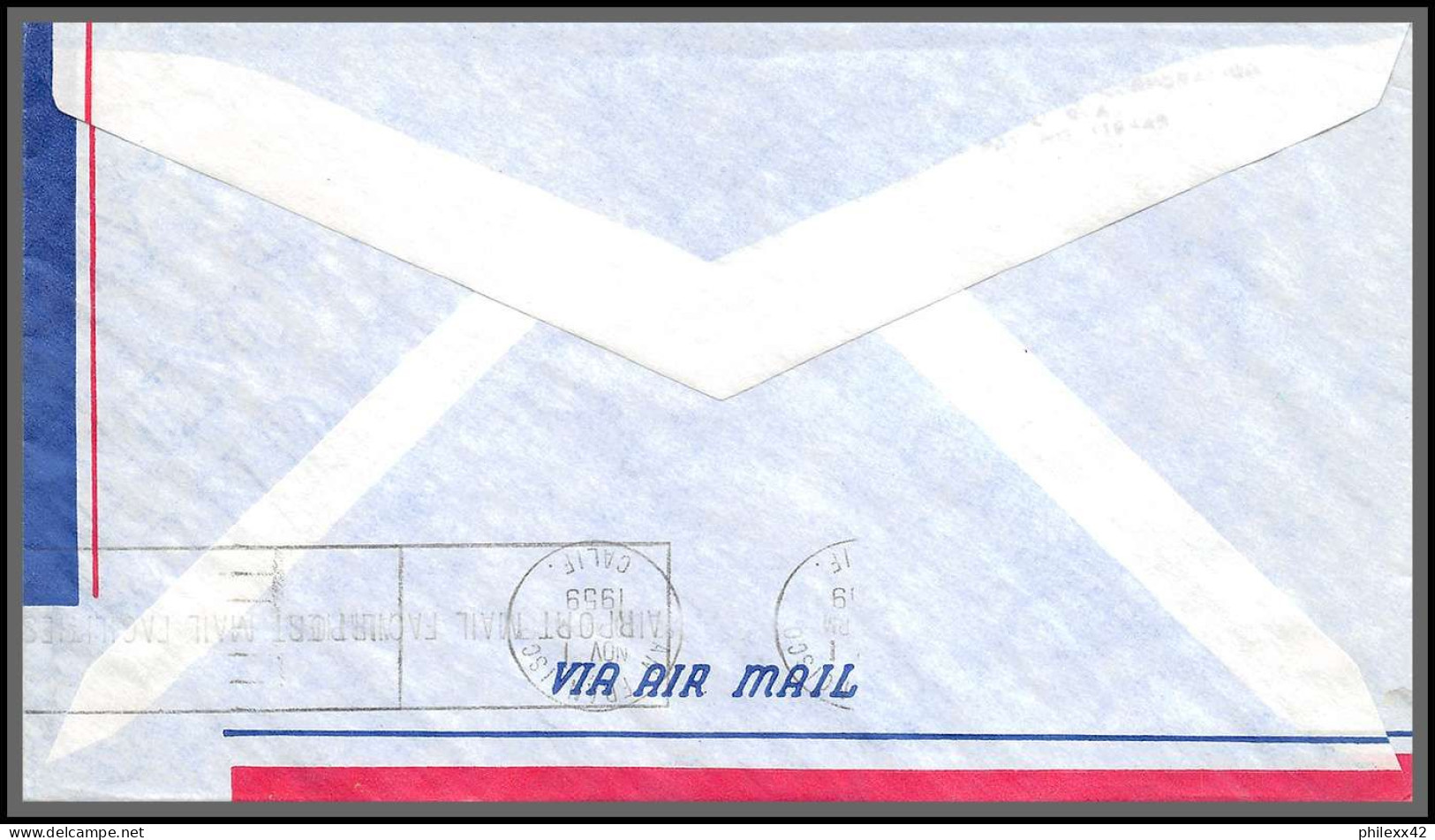 12630 Am-4 1/11/1959 Premier Vol First Flight Lettre Airmail Cover Usa New York San Francisco United Nations Aviation - Aviones