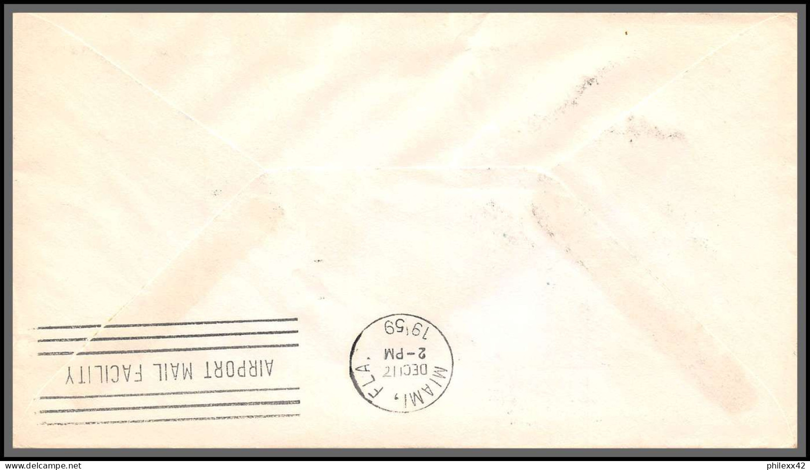 12628 Am 27 New York Miami 11/12/1959 Premier Vol First Flight Lettre Airmail Cover Usa United Nations Aviation - Aviones