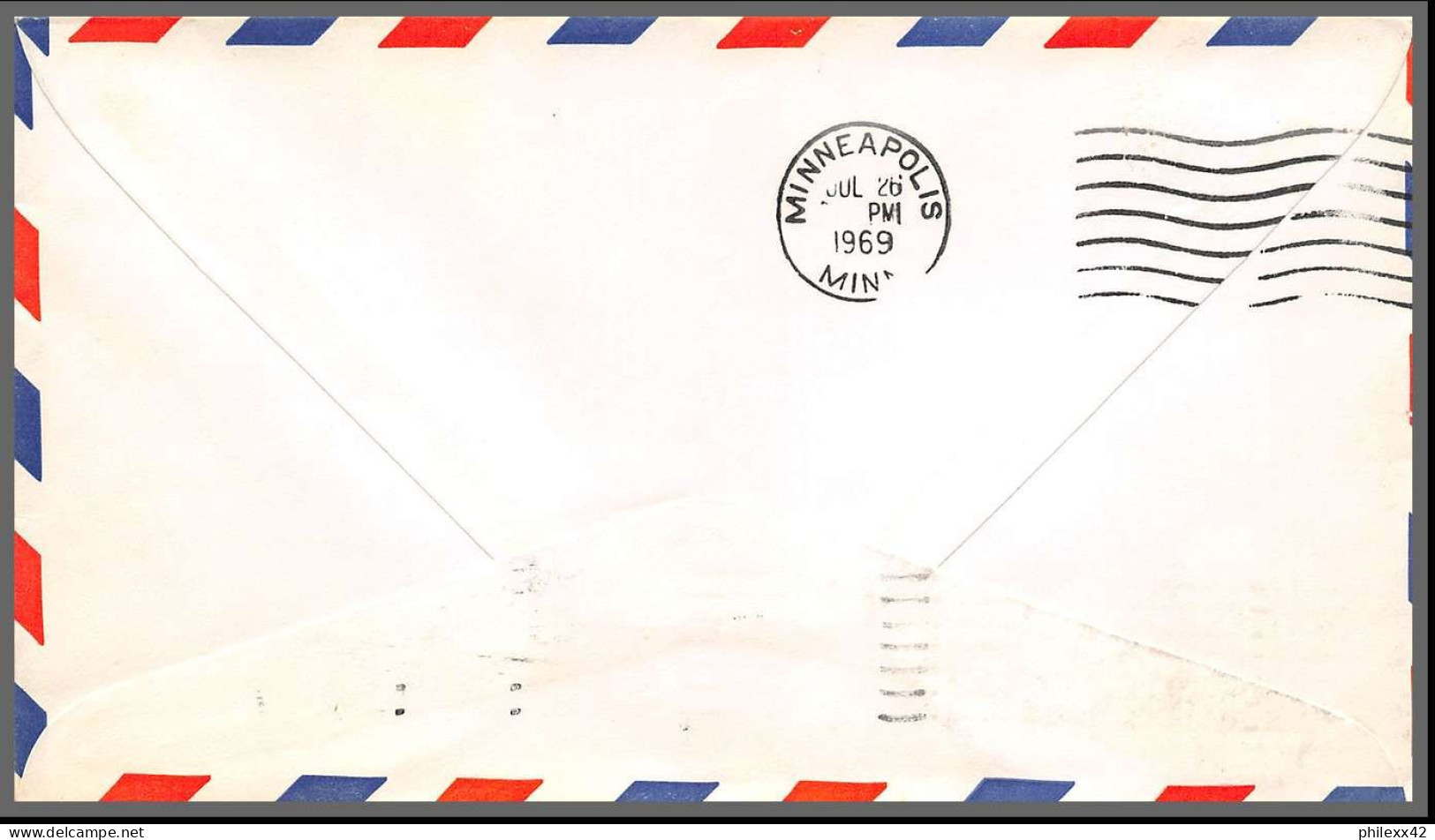 12559 Route 19 Honolulu Hawai Mineapolis 25/7/1969 Premier Vol First Flight Lettre Airmail Cover Usa Aviation - 3c. 1961-... Cartas & Documentos