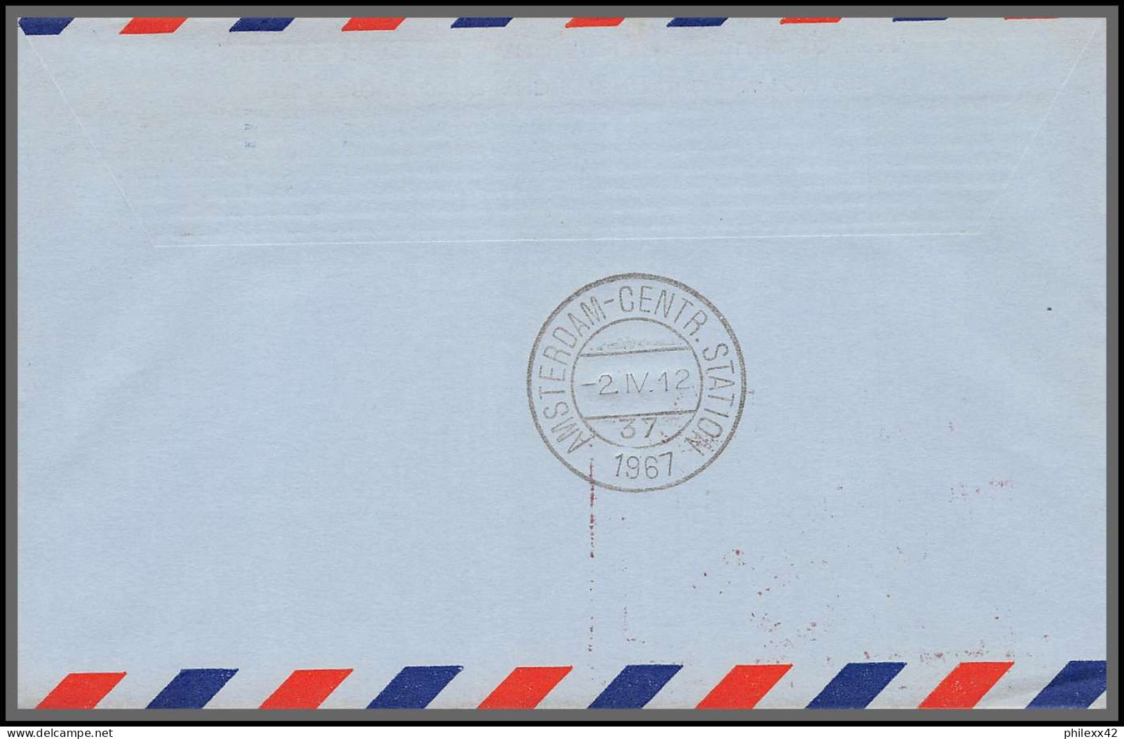 12534 Lh 411 New York Amsterdam 1/4/1967 Premier Vol First Lufthansa Flight Lettre Airmail Cover Usa Aviation - 3c. 1961-... Lettres