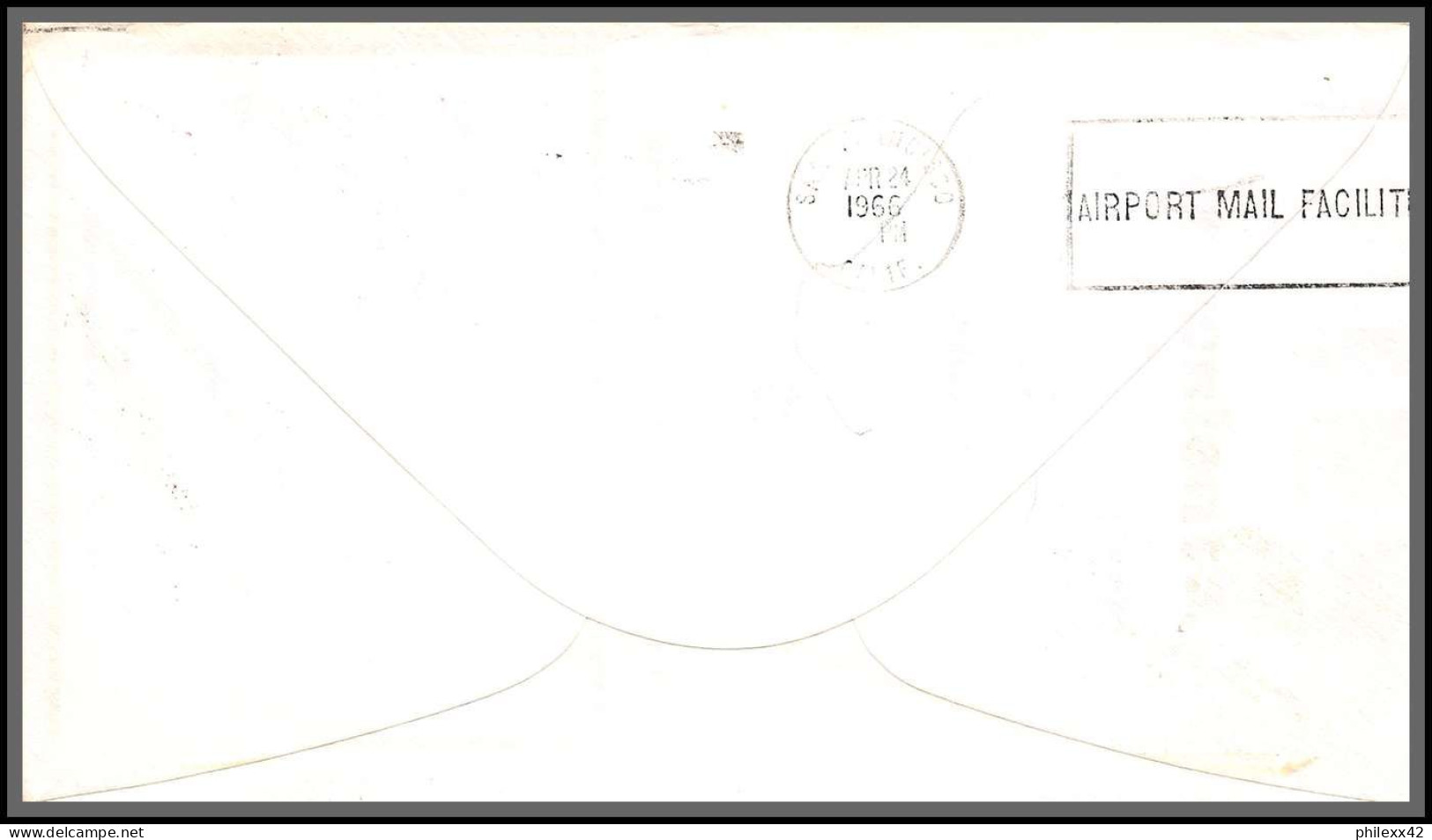 12500 Am 1 Washington Airport 24/4/1966 Premier Vol First Jet Mail Service Flight Lettre Airmail Cover Usa Aviation - 3c. 1961-... Lettres