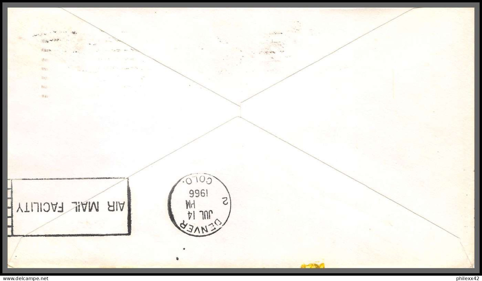 12478 Am 29 Colorado Springs 14/7/1966 Premier Vol First Jet Flight Lettre Airmail Cover Usa Aviation - 3c. 1961-... Lettres