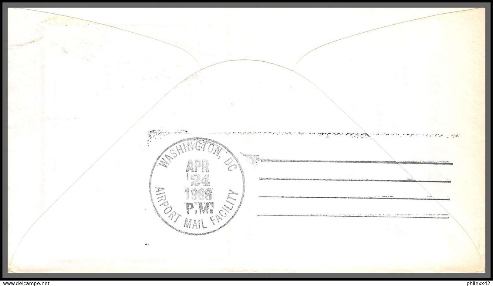 12455 Am 8 Inauguration Jet Air Mail Service Charlotte 24/4/1966 Premier Vol First Flight Lettre Airmail Cover Usa  - 3c. 1961-... Lettres