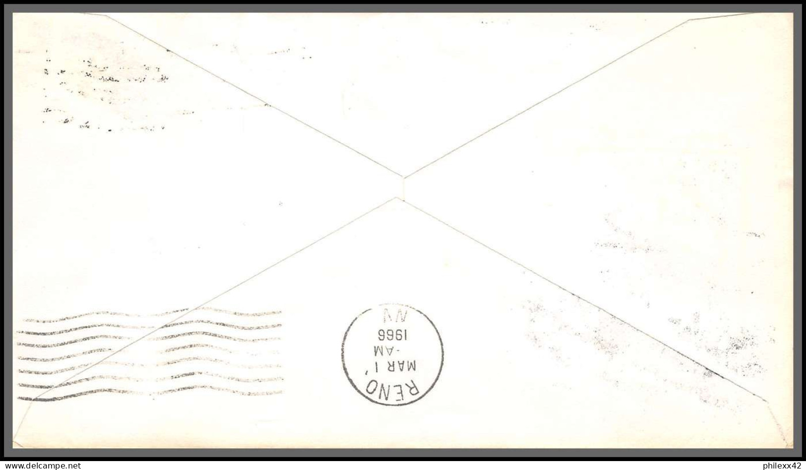 12440 Am 105 Las Vegas Nevada 1/3/1966 Premier Vol First Jet Flight Lettre Airmail Cover Usa Aviation - 3c. 1961-... Covers