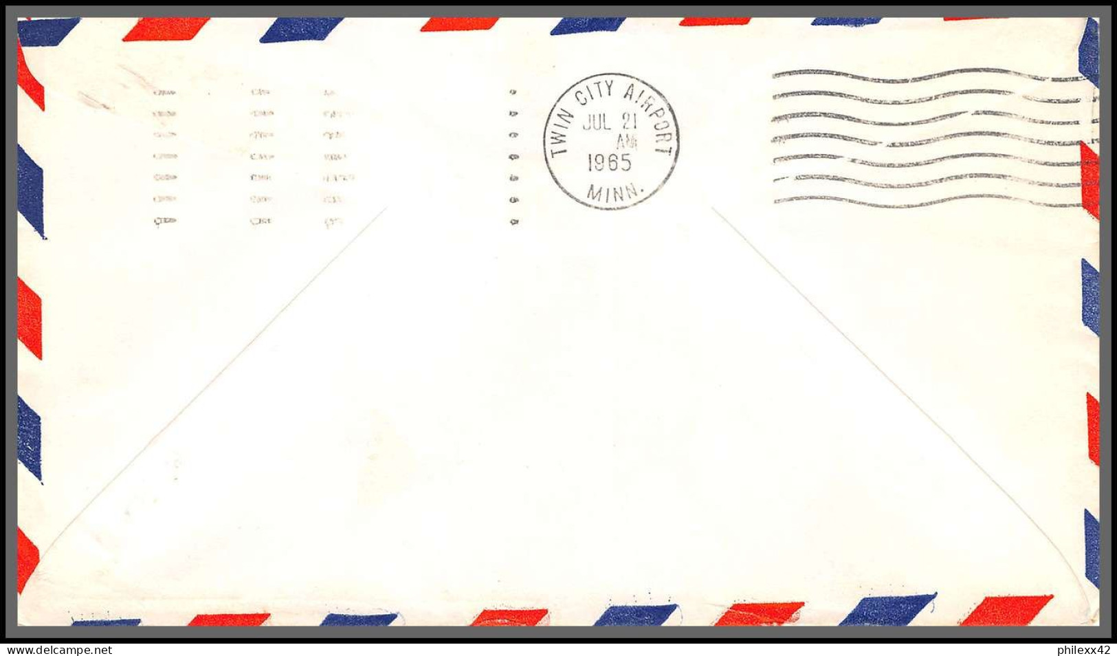12429 Am 9 21/7/1965 Premier Vol First Omaha Jet Service Flight Lettre Airmail Cover Usa Aviation - 3c. 1961-... Lettres