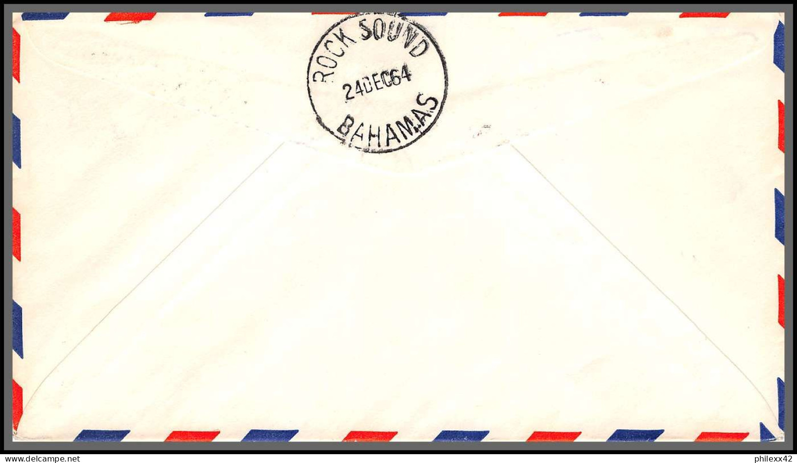 12404 Pan Am Miami Rock Sound Eleuthera Bahamas 24/12/1964 Premier Vol First Airmail Service Flight Lettre Cover Usa - 3c. 1961-... Cartas & Documentos