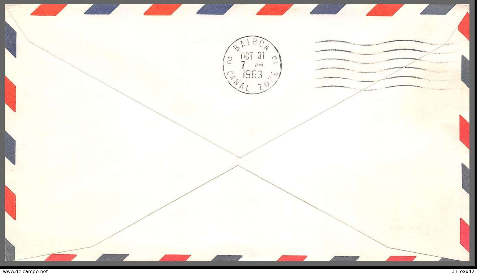 12402 Jet Service Houston And Balboa 30/10/1963 Premier Vol First Flight Lettre Airmail Cover Usa Aviation - 3c. 1961-... Storia Postale