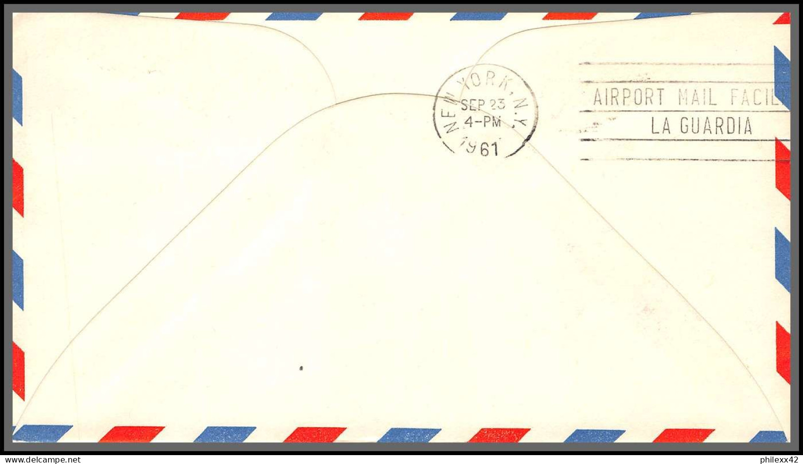 12394 50 Th Anniversary Earle Lewis Ovington Garden City 23/9/1961 Premier Vol First Flight Airmail Entier Stationery - 3c. 1961-... Covers