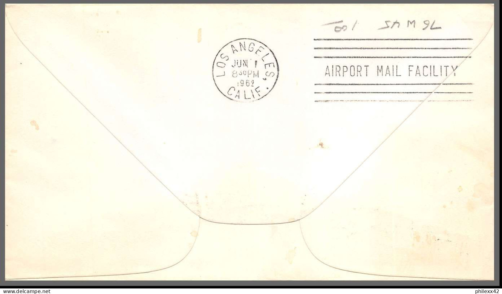 12400 Am 79 Reno Pour Compton 1/6/1962 Premier Vol First Flight Lettre Airmail Cover Usa Aviation - 3c. 1961-... Lettres