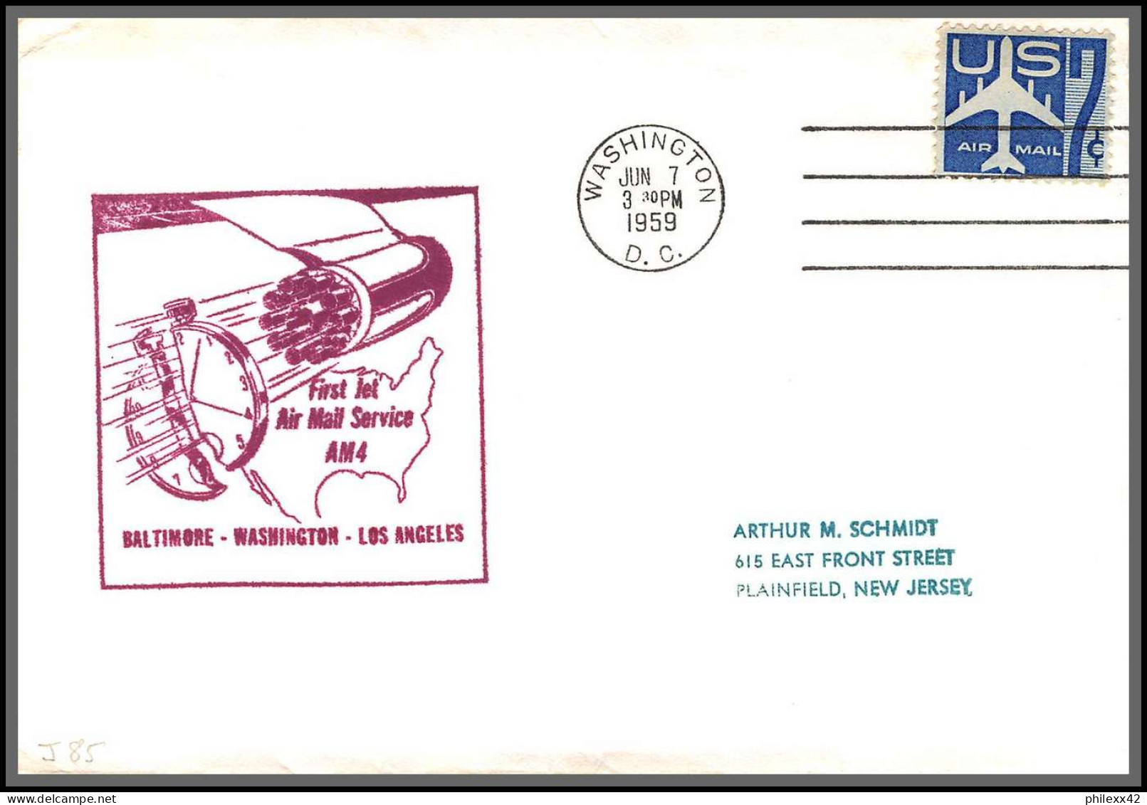 12371 Am 4 San Francisco Chicago New York 22/3/1959 Premier Vol First Flight Lettre Airmail Cover Usa Aviation - 2c. 1941-1960 Brieven