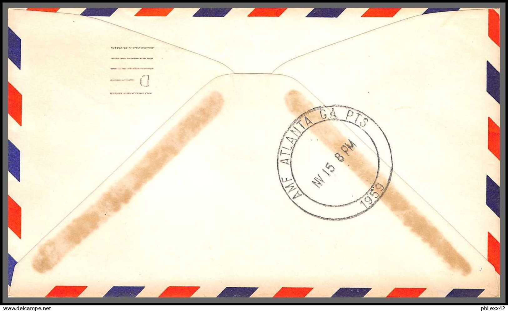 12331 Am 8 Dallas Atlanta 15/11/1959 Premier Vol First Flight Lettre Airmail Cover Usa Aviation - 2c. 1941-1960 Cartas & Documentos