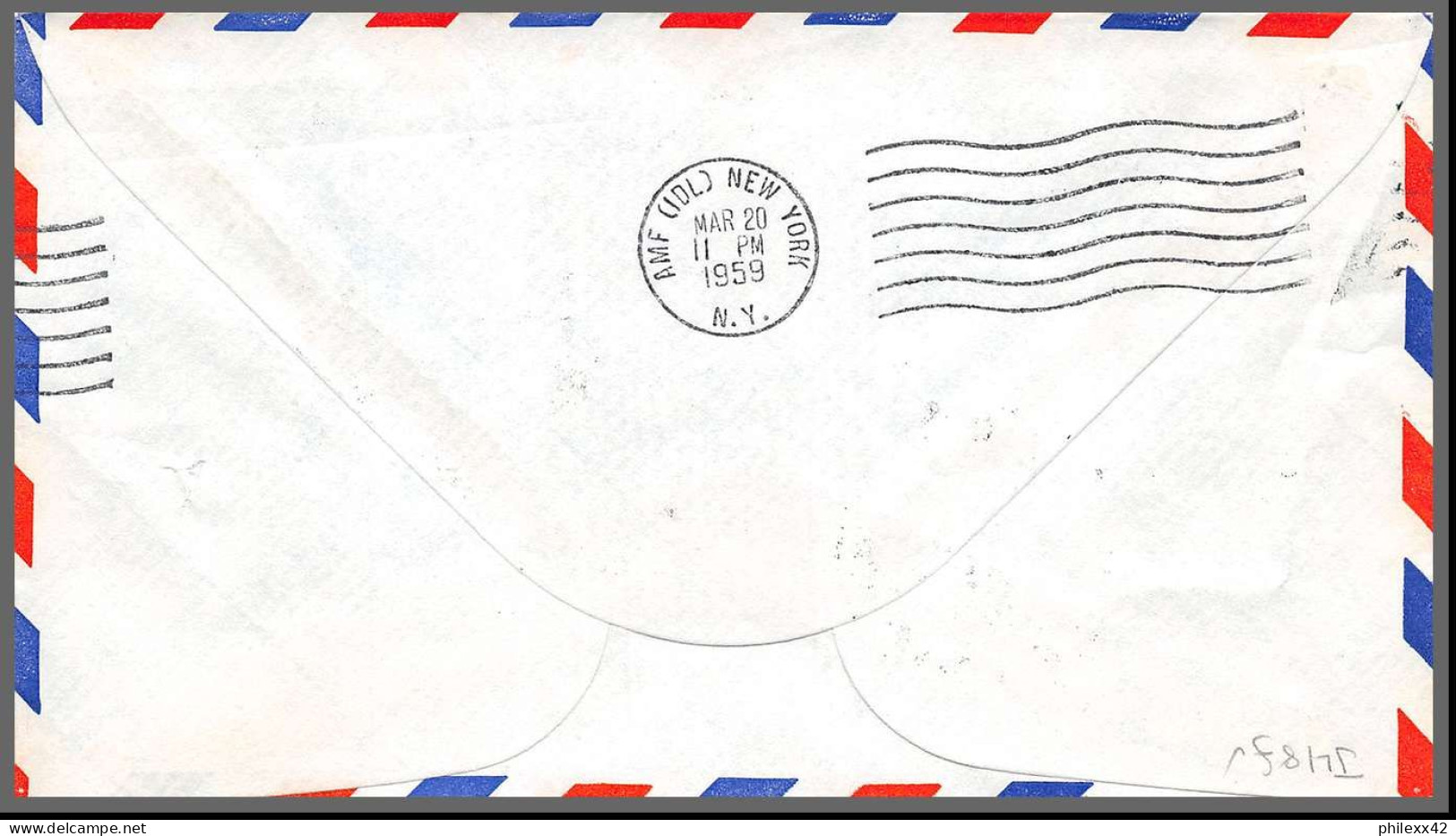 12308 Am 2 First Jet Service San Francisco To New York 20/3/1959 Premier Vol First Flight Lettre Airmail Cover Usa  - 2c. 1941-1960 Brieven