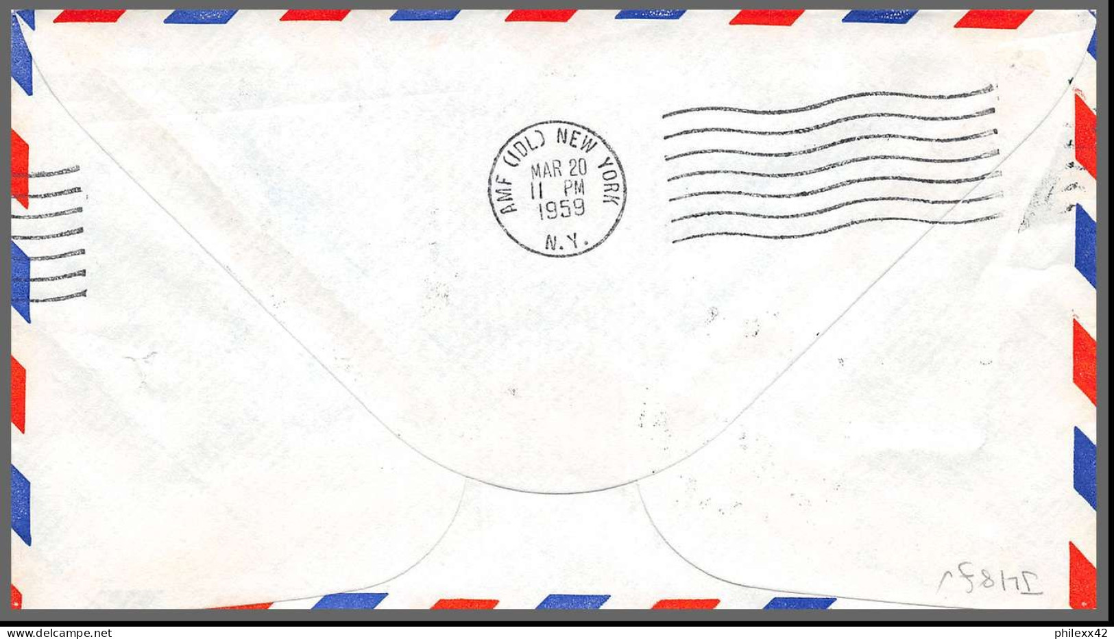 12308 Am 2 First Jet Service San Francisco To New York 20/3/1959 Premier Vol First Flight Lettre Airmail Cover Usa  - 2c. 1941-1960 Storia Postale