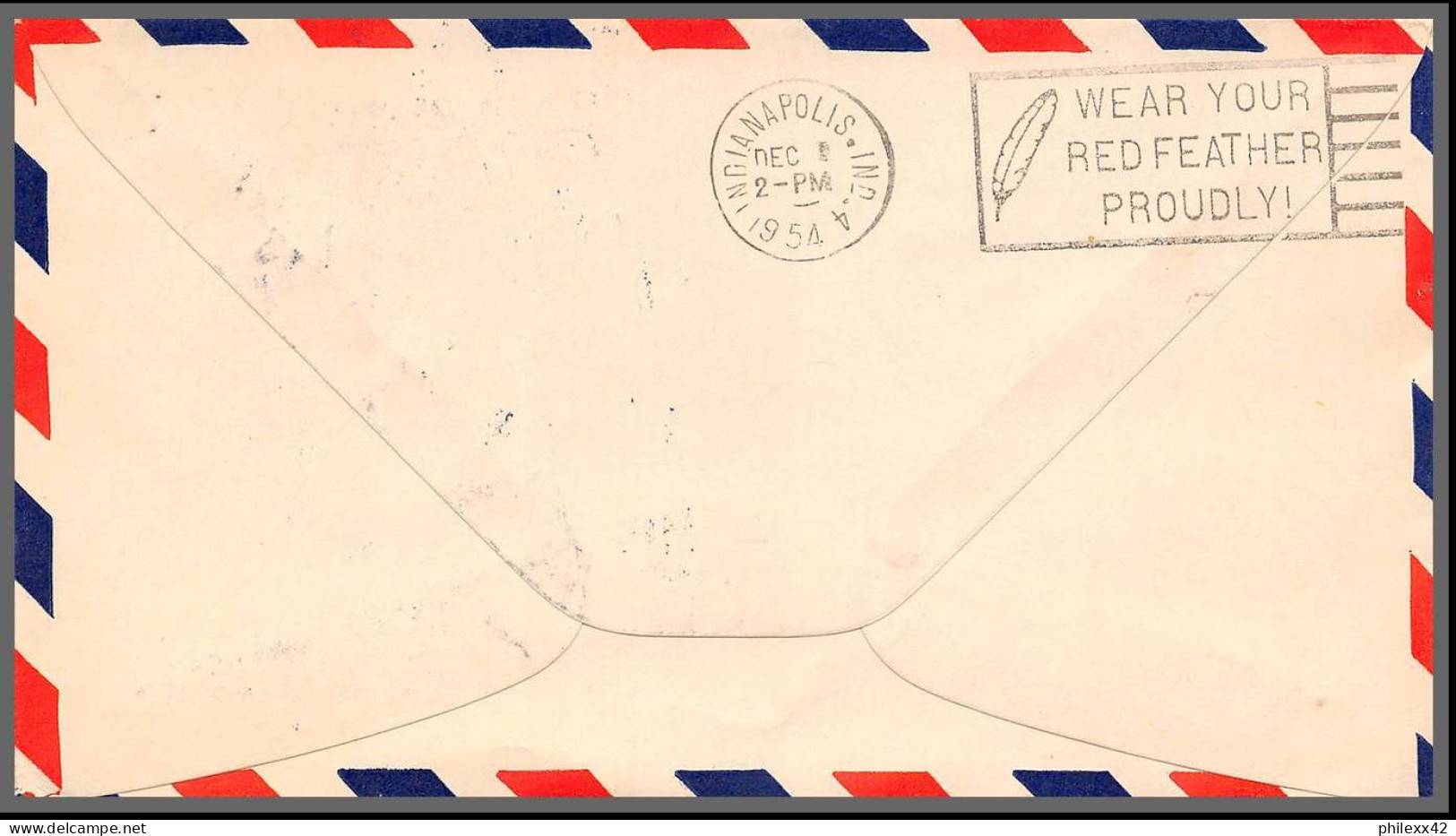 12286 Am 88 Chicago 1/12 /1954 Premier Vol First Flight Lettre Airmail Cover Usa Aviation - 2c. 1941-1960 Storia Postale