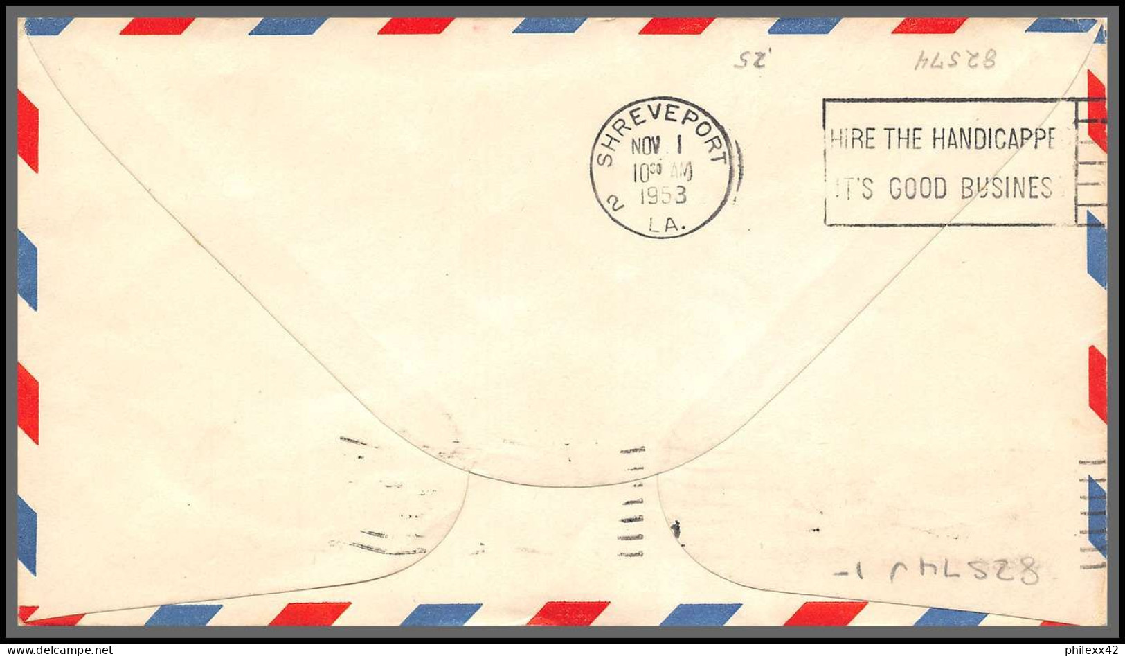 12248 Am 82 Magniolia 1/11/1953 Premier Vol First Flight Airmail Stationery Entier Usa Aviation - 2c. 1941-1960 Brieven