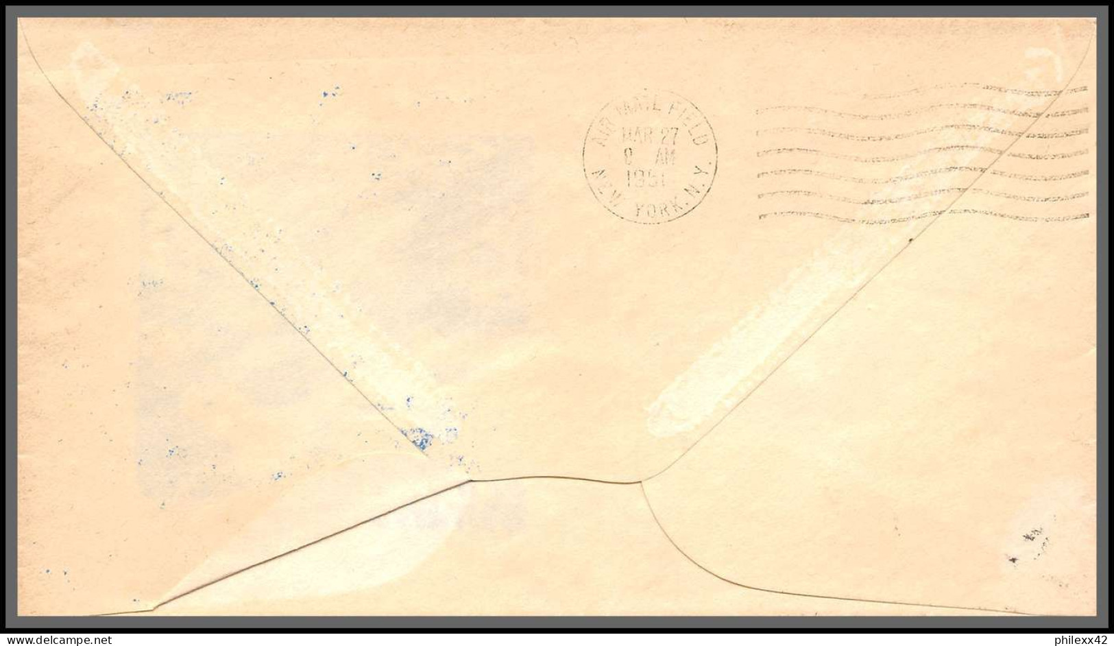 12222 Fam 29 San Juan Porto Rico New York 26/3/1951 Flight Lettre Airmail Cover Usa Aviation - 2c. 1941-1960 Briefe U. Dokumente