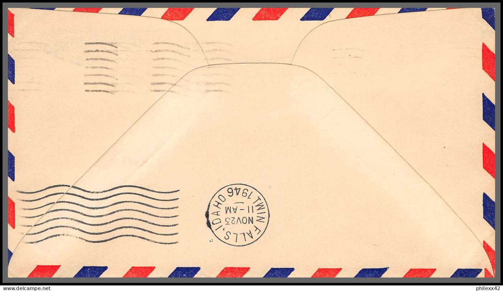 12171 Am 78 Burley 23/11/1946 Premier Vol First Flight Lettre Airmail Cover Usa Aviation - 2c. 1941-1960 Storia Postale