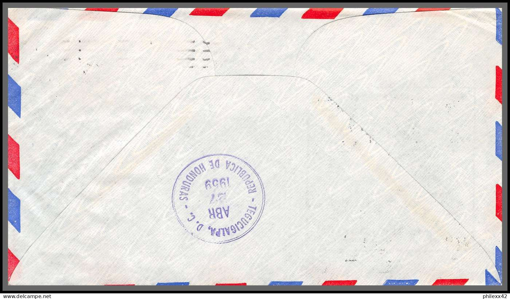 12156 Pan American Fam 5 27/4/1959 Premier Vol First Flight Miami To Tegucigalpa Honduras Lettre Airmail Cover Usa  - 2c. 1941-1960 Briefe U. Dokumente