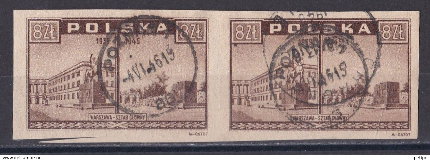 Pologne - République 1944 - 1960   Y & T N °  459  Paire  Oblitérée - Used Stamps