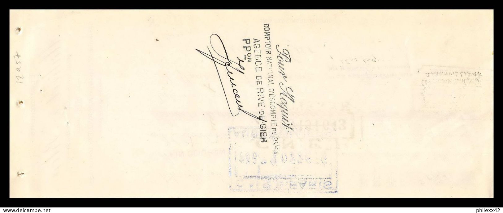 12957 60c Malicet & Blin Aubervilliers 1926 Verreries Richarme Rive De Gier Loire 1926 Timbre Fiscal Fiscaux France - Lettres & Documents