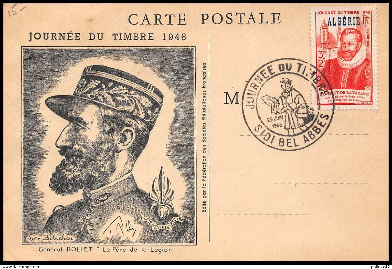 12915 N°248 Journée Du Timbre 1946 Sidi Bel Abbes Fdc Premier Jour Algérie Carte Maximum Card Cm - Cartoline Maximum