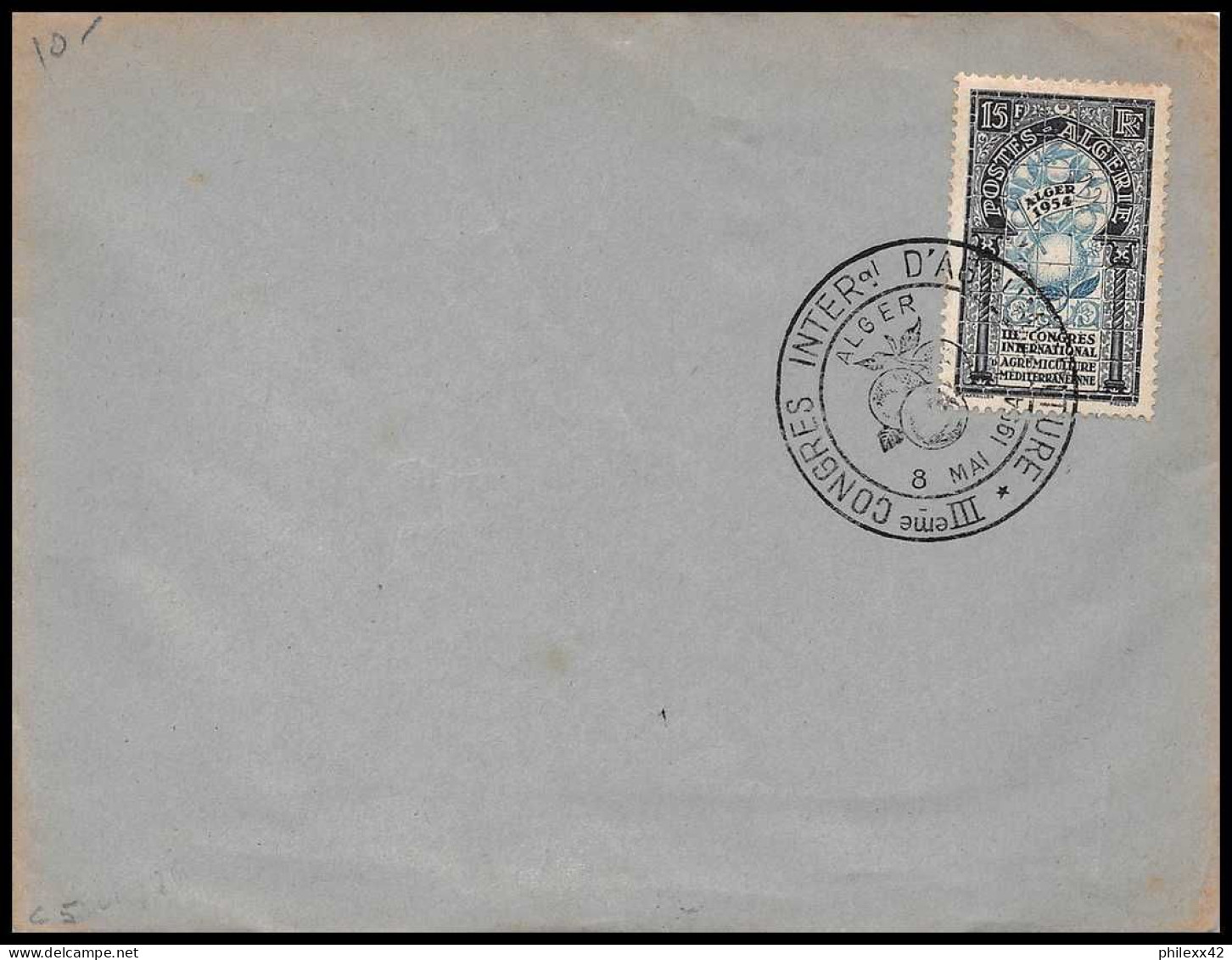 12922 N°311 Congrès Agrumiculture 1954 Fdc Premier Jour Algérie Lettre Cover - Storia Postale