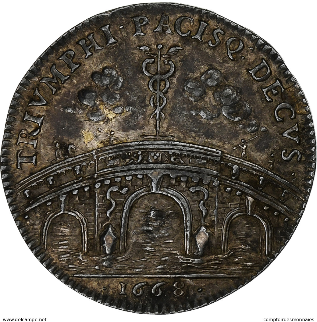 France, Jeton, Louis XIV, Ponts Et Chaussées De France, 1668, Argent, TTB+ - Autres & Non Classés