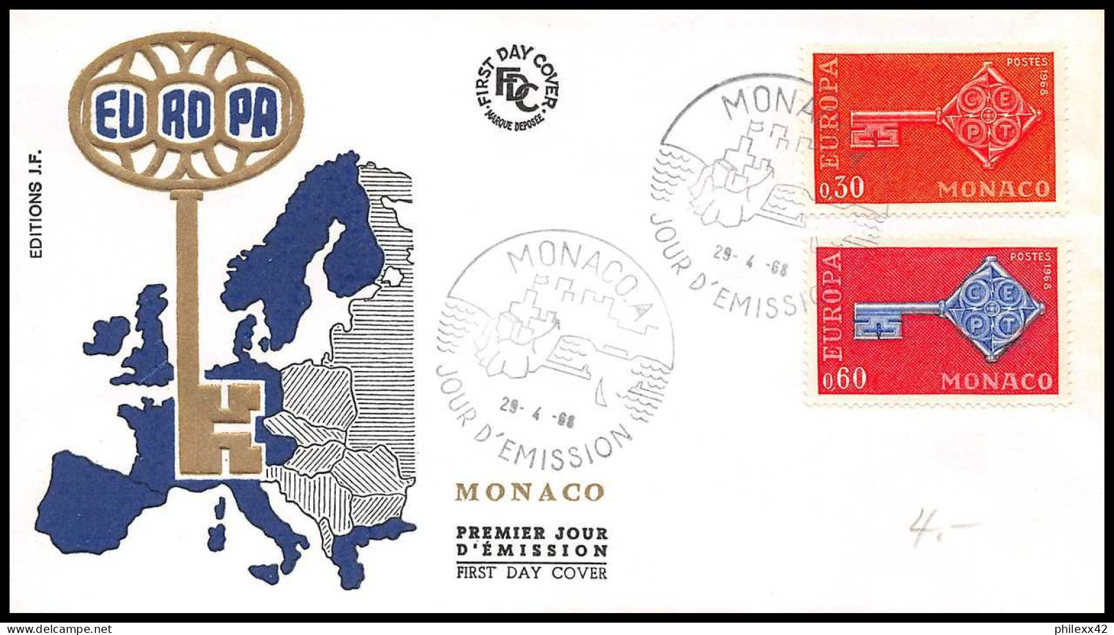 12903 Lot De 10 Fdc Premier Jour Europa 1965/1973 Fdc Premier Jour Monaco Lettre Cover - Collections, Lots & Séries