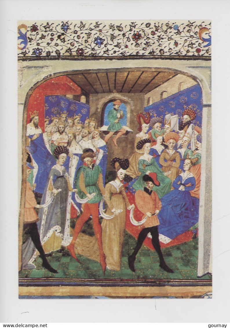 "Roman De La Queste Du Graal" XVè S. "Scène De Bal" Manuscrit 527.f.1 (Dijon Amis Quête) Cp Vierge - Kunstvoorwerpen