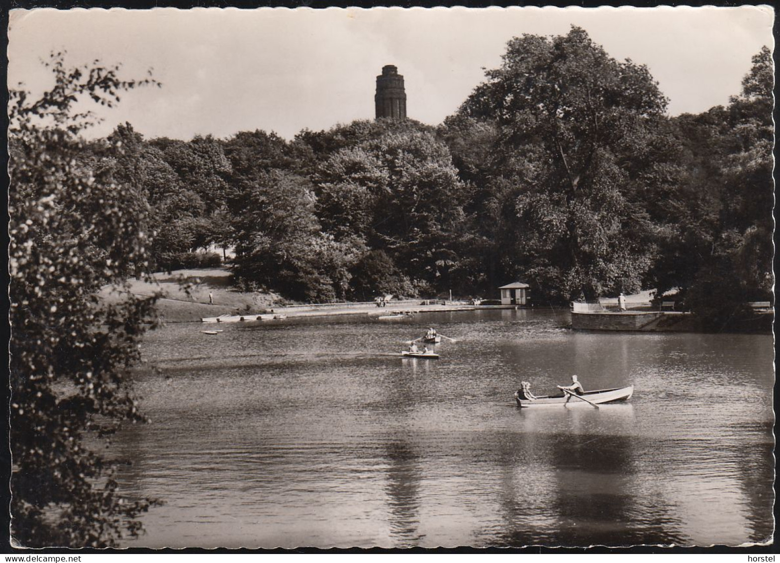 D-44787 Bochum - Im Stadtpark - Turm - See - Ruderboot (60er Jahre) - Bochum