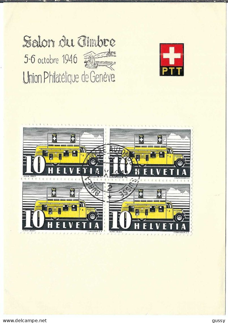 SUISSE Ca.1946: Encart Officiel "Salon Du Timbre" - Storia Postale