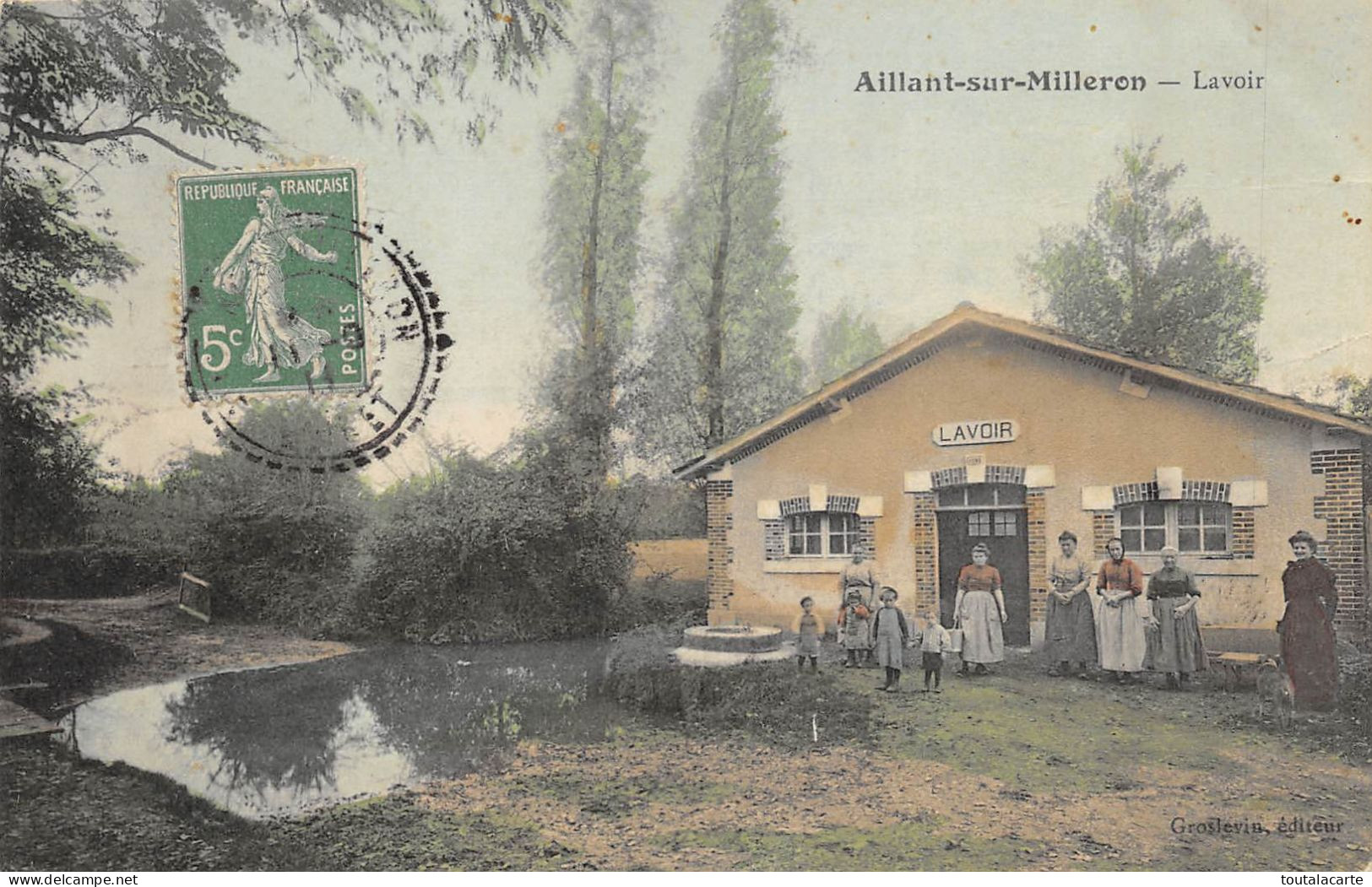 CPA 45 ENVIRONS DE CHATILLON COLIGNY  AILLANT SUR MILLERON LAVOIR  Animée Colorisée Rare - Chatillon Coligny