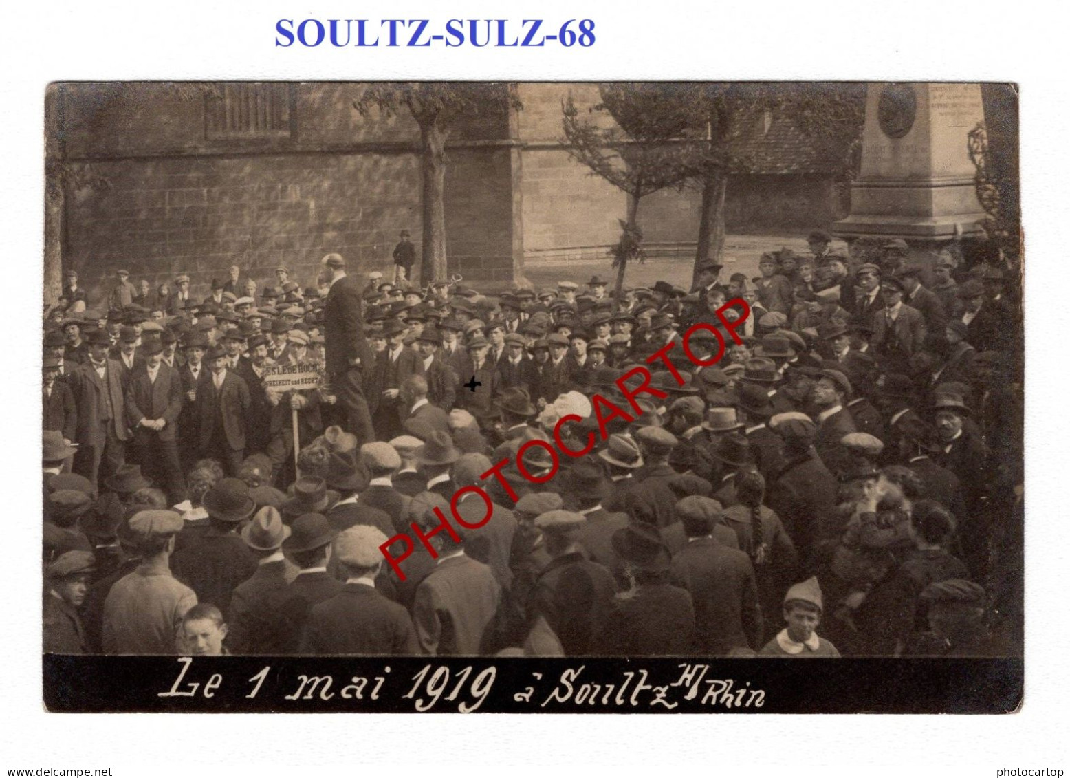 SOULTZ-SULZ-68-1er MAI 1919-DEMONSTRATION-CARTE PHOTO - Soultz