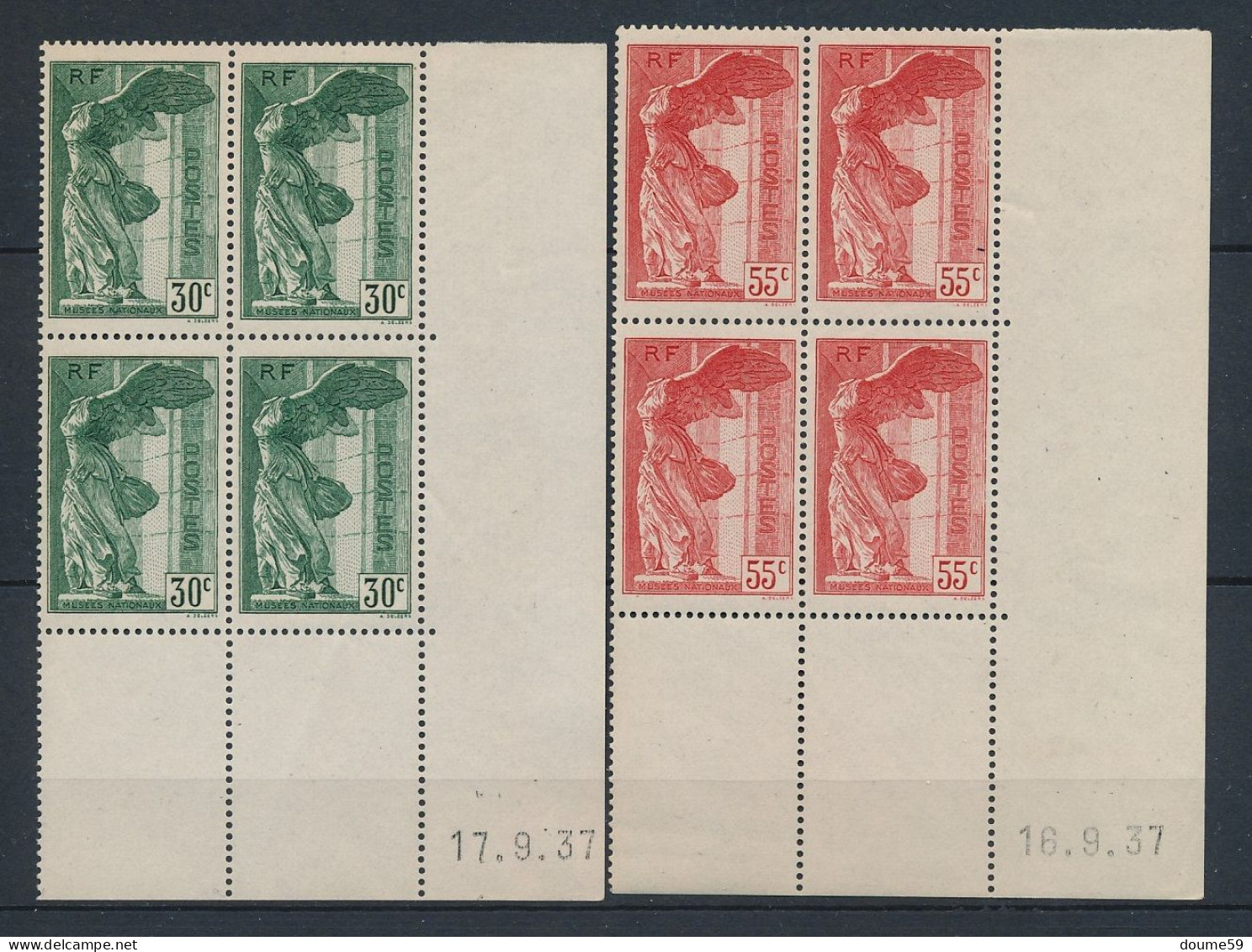 CA-78: FRANCE: Coins Datés Des N°354/355** Mini Défauts Au Verso: Froissures - 1930-1939