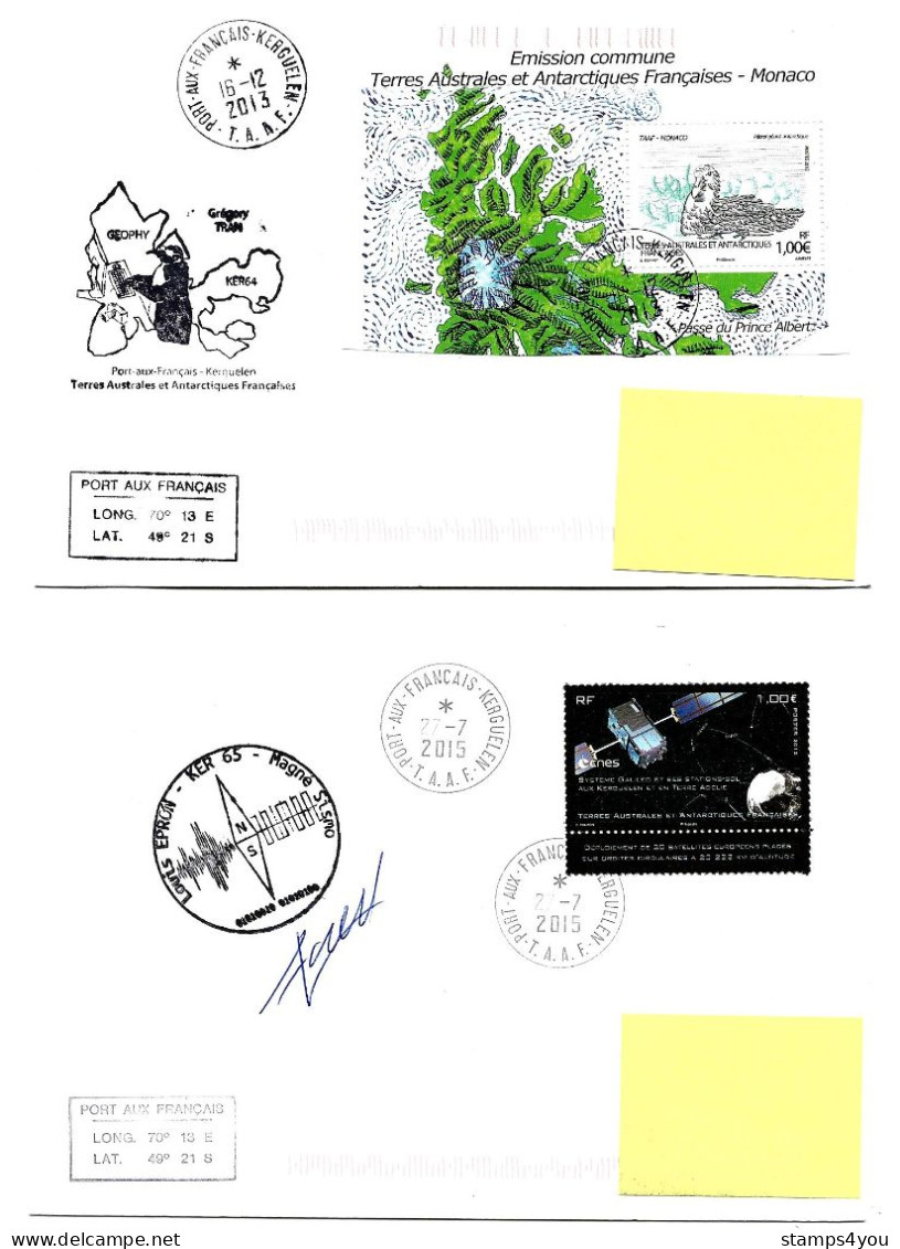 PO - 60 - 4 Plis Kerguelen Avec Cachets Illustrés - Covers & Documents