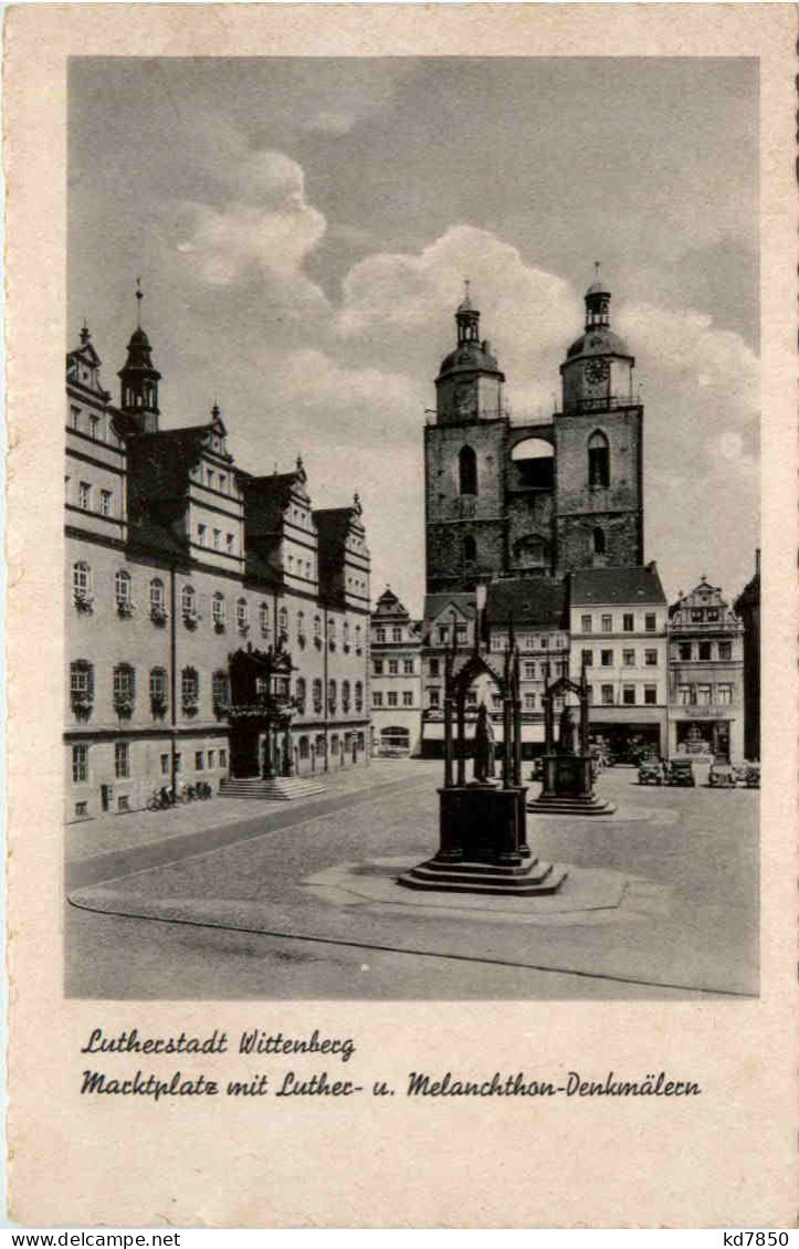 Wittenberg, Marktplatz Mit Luther- U. Melanchthon-Denkmälern - Wittenberg