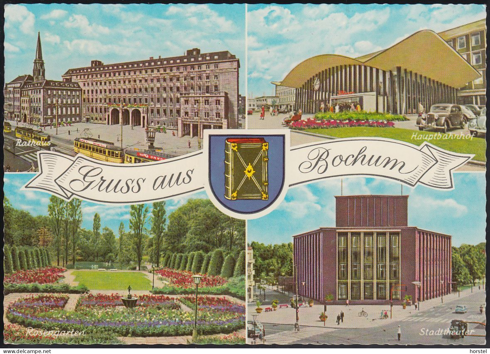 -D-44787 Bochum - Alte Ansichten (60er Jahre) - Hauptbahnhof - Straßenbahn - Cars - Mercedes - Oldtimer - Nice Stamp - Bochum