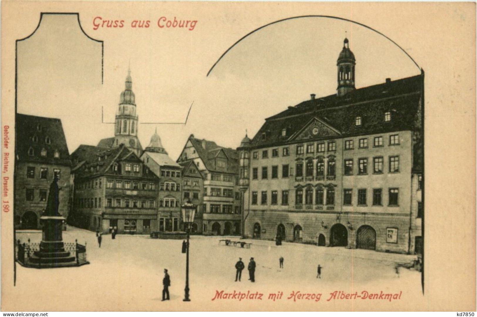 Coburg, Marktplatz Mit Herzog Albert-Denkmal - Coburg