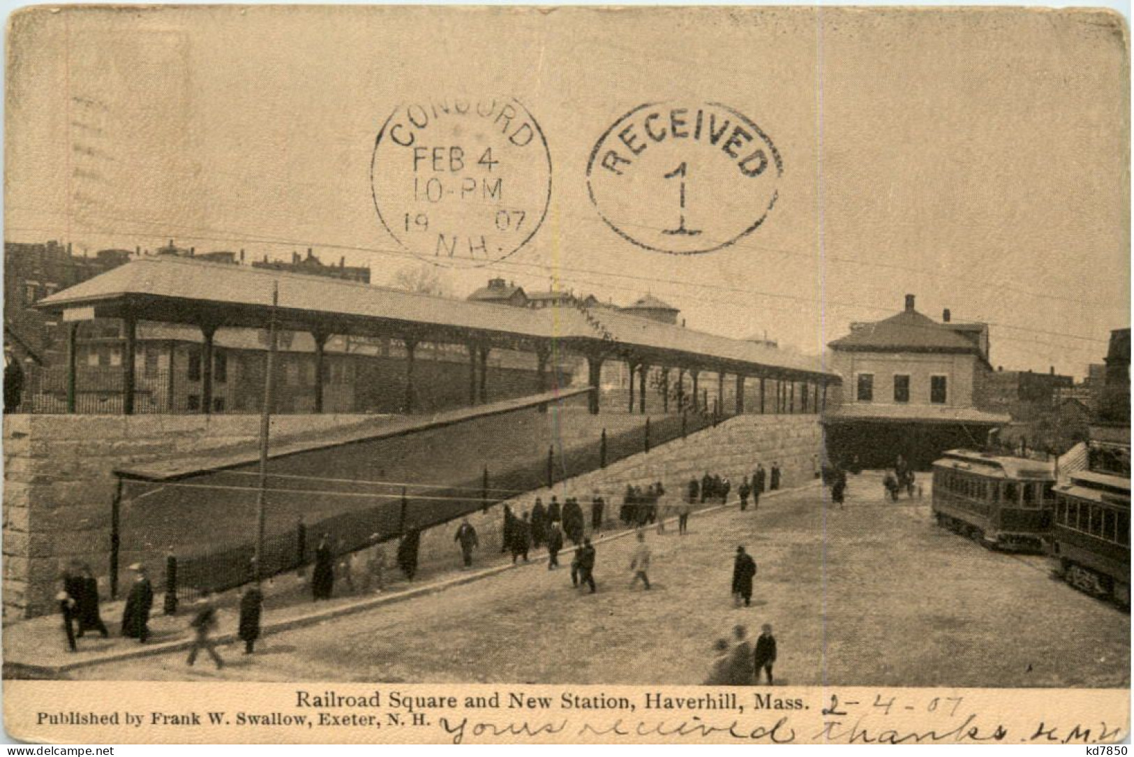 Haverhill - Railroad Square And New Station - Autres & Non Classés