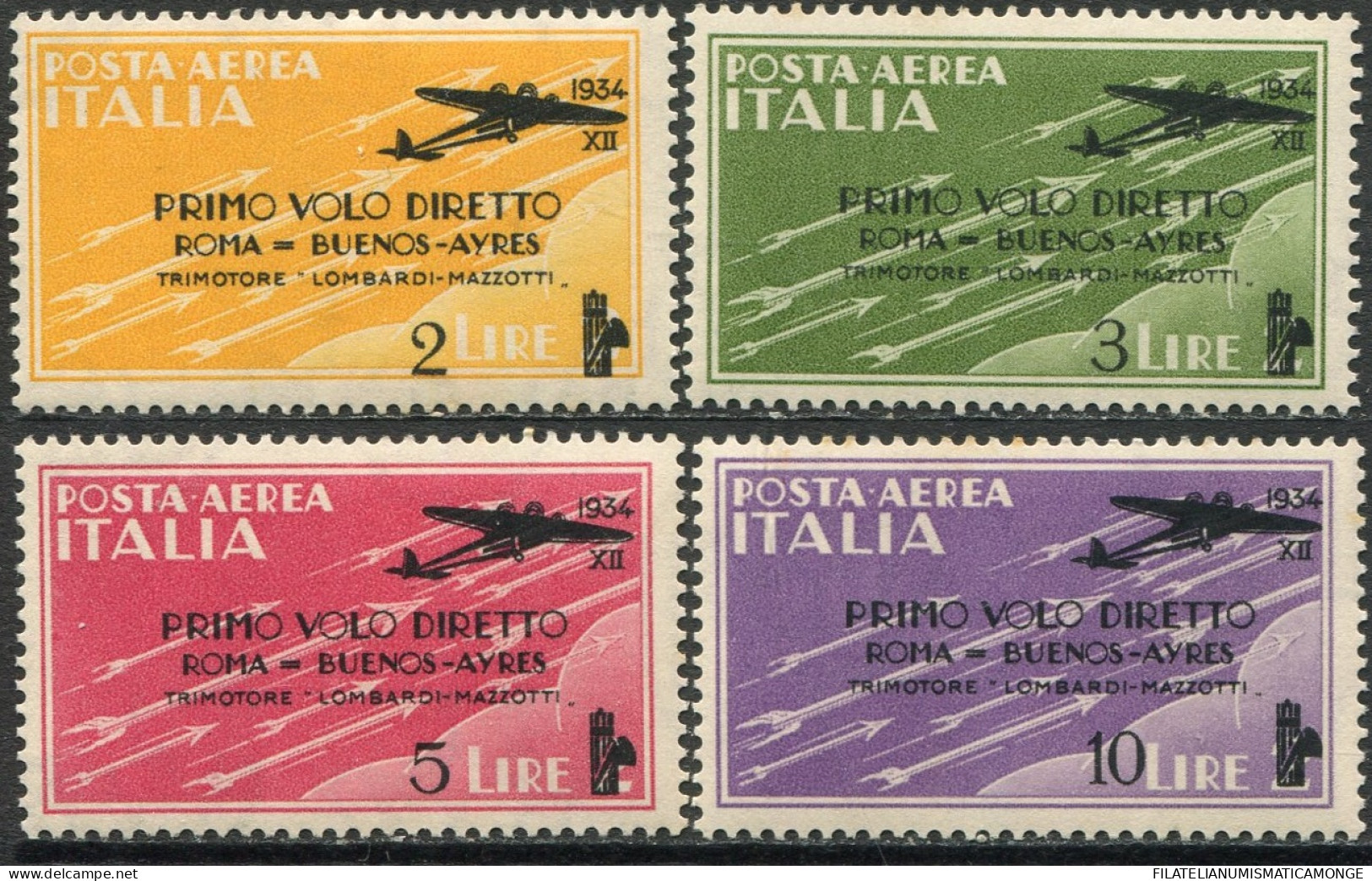 Italia / Italia 1934 Aereo 52/55 **/MNH Primer Vuelo Roma-Buenos Aires - 4 Sell - Sonstige & Ohne Zuordnung