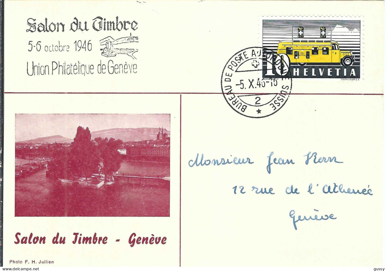 SUISSE Ca.1945: CP Ill. De L'UPG - Storia Postale