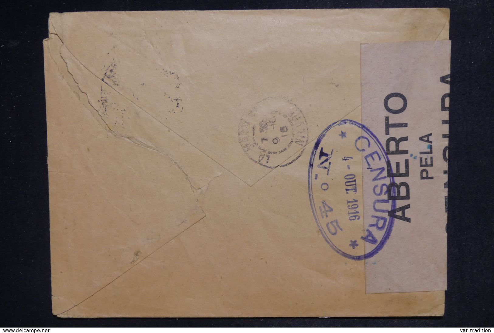 PORTUGAL - Enveloppe Commerciale De Lisbonne Pour La France En 1916 Avec Contrôle Postal - L 151887 - Briefe U. Dokumente