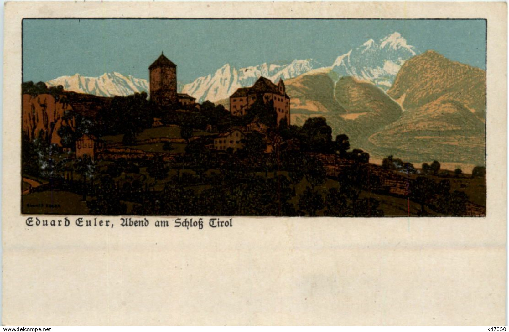 Meran - Abend Am Schloss Tirol - Künstler Eduard Euler - Merano