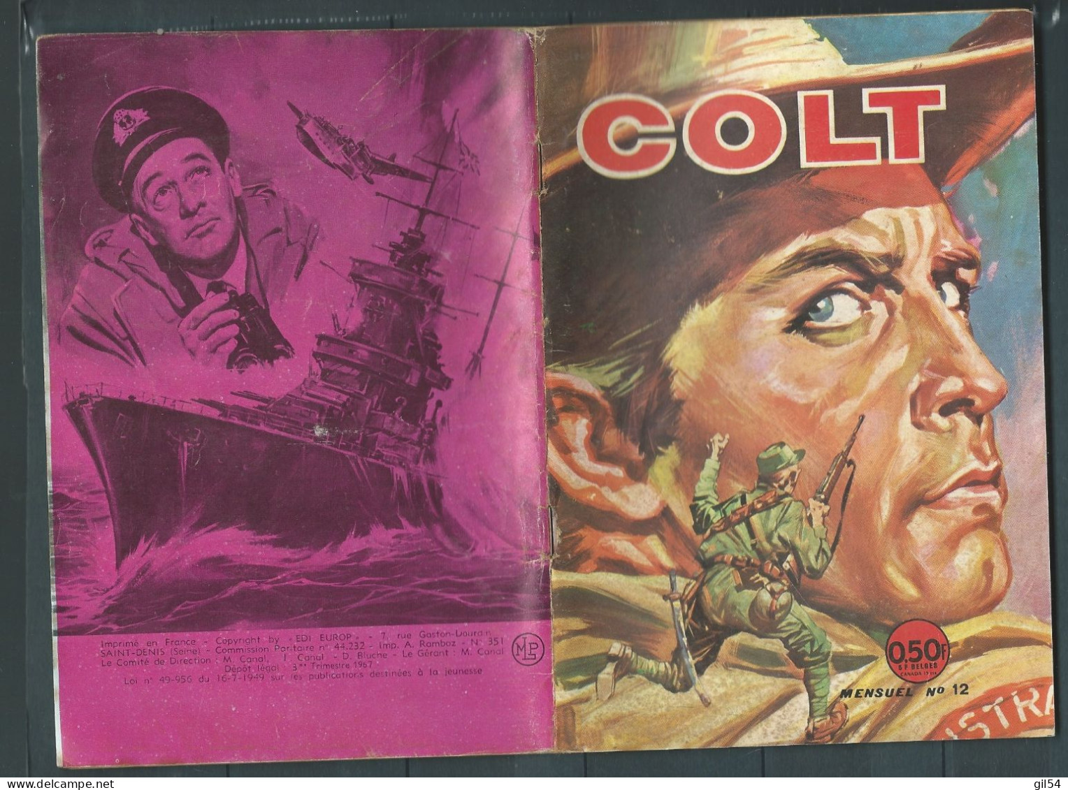 Bd " Colt" Mensuel N° 12 "journal De Guerre , DL 3è Tri. 1967- BE- RAP 0301 - Piccoli Formati